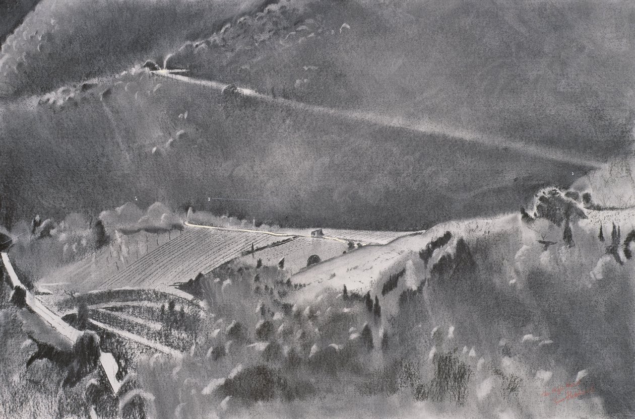 高路》，2001 年（纸上粉彩和混合材料） 作者 西蒙·弗莱彻