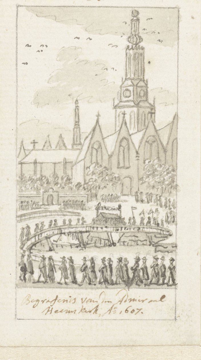 雅各布-凡-海姆斯克在阿姆斯特丹 Oude Kerk 的葬礼，1607 年 作者 西蒙·福克