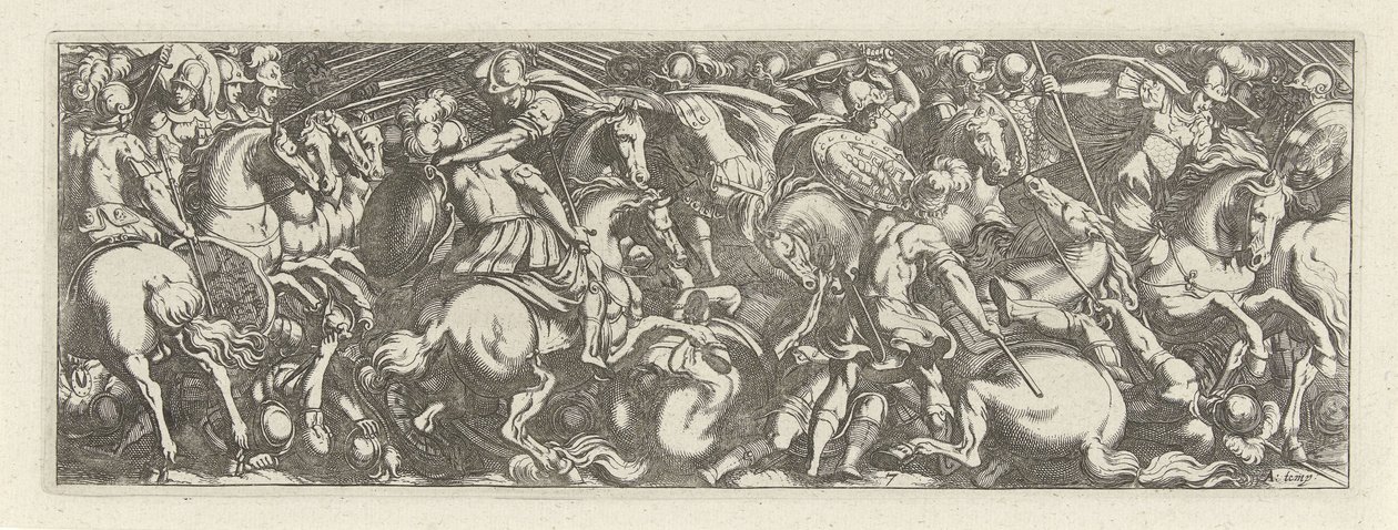 骑兵与步兵之间的战斗
骑兵
Faecvnda qvam sit acris ingeni viris dilecta Phaebo et gratys Florentia, sat indicant pvgnae, enthea vi pectoris quas Mercuri sculpsit cliens tempestiv (系列标题) 作者 西蒙·弗里修斯
