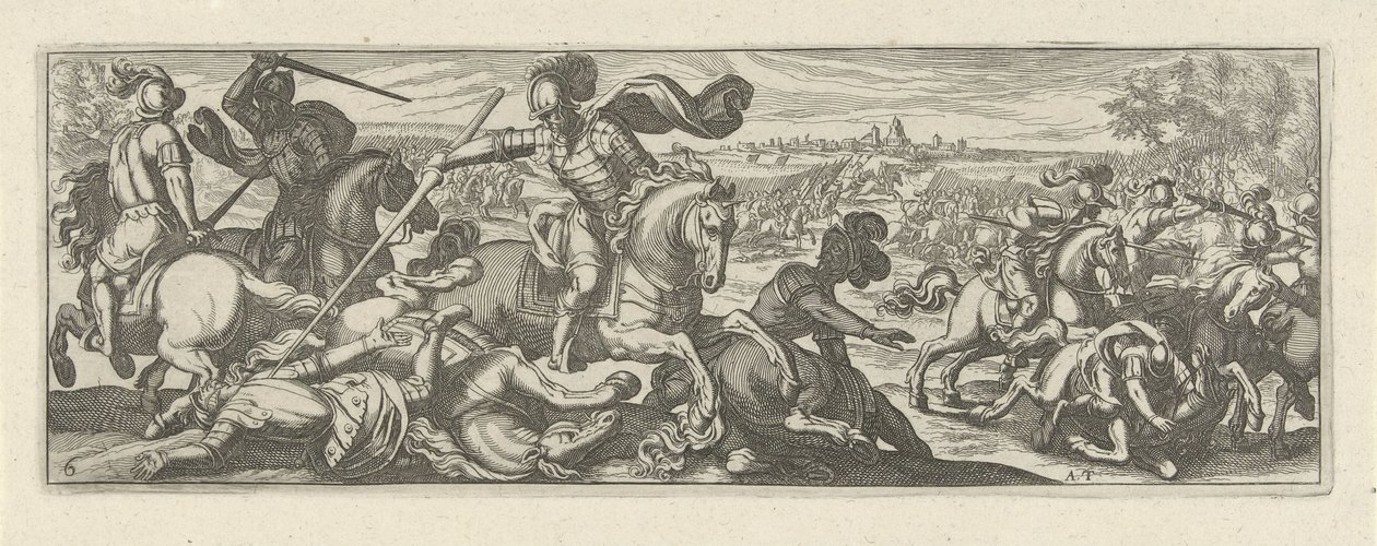 Veldslag
骑兵（系列标题）
Faecvnda qvam sit acris ingeni viris dilecta Phaebo et gratys Florentia, sat indicant pvgnae, enthea vi pectoris quas Mercuri sculpsit cliens tempestiv (系列标题) 作者 西蒙·弗里修斯