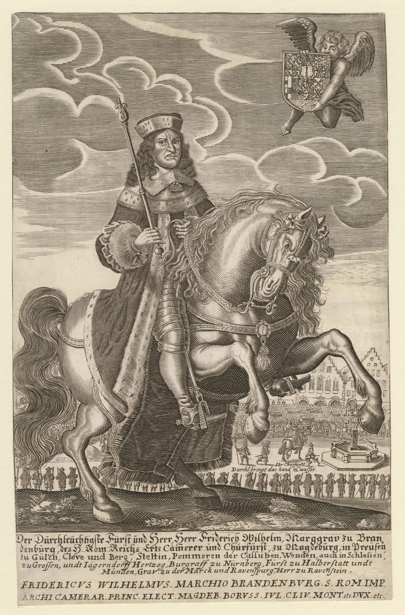 Frederic-Guillaume Ier de Brandebourg -（弗雷德里克-纪尧姆）勃兰登堡选帝侯普鲁士公爵弗雷德里克-威廉（1620-1688 年）肖像 - 格林，西蒙（约 1680 年活跃） - 1680 - 铜版雕刻 - 29.4x18.9 - 私人收藏 作者 西蒙·格林