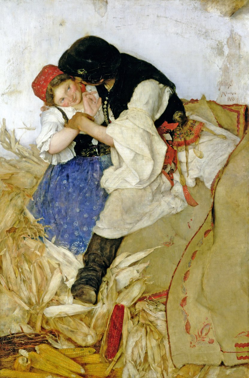 脱壳玉米，1885年 作者 西蒙·霍洛西（Simon Hollosy）
