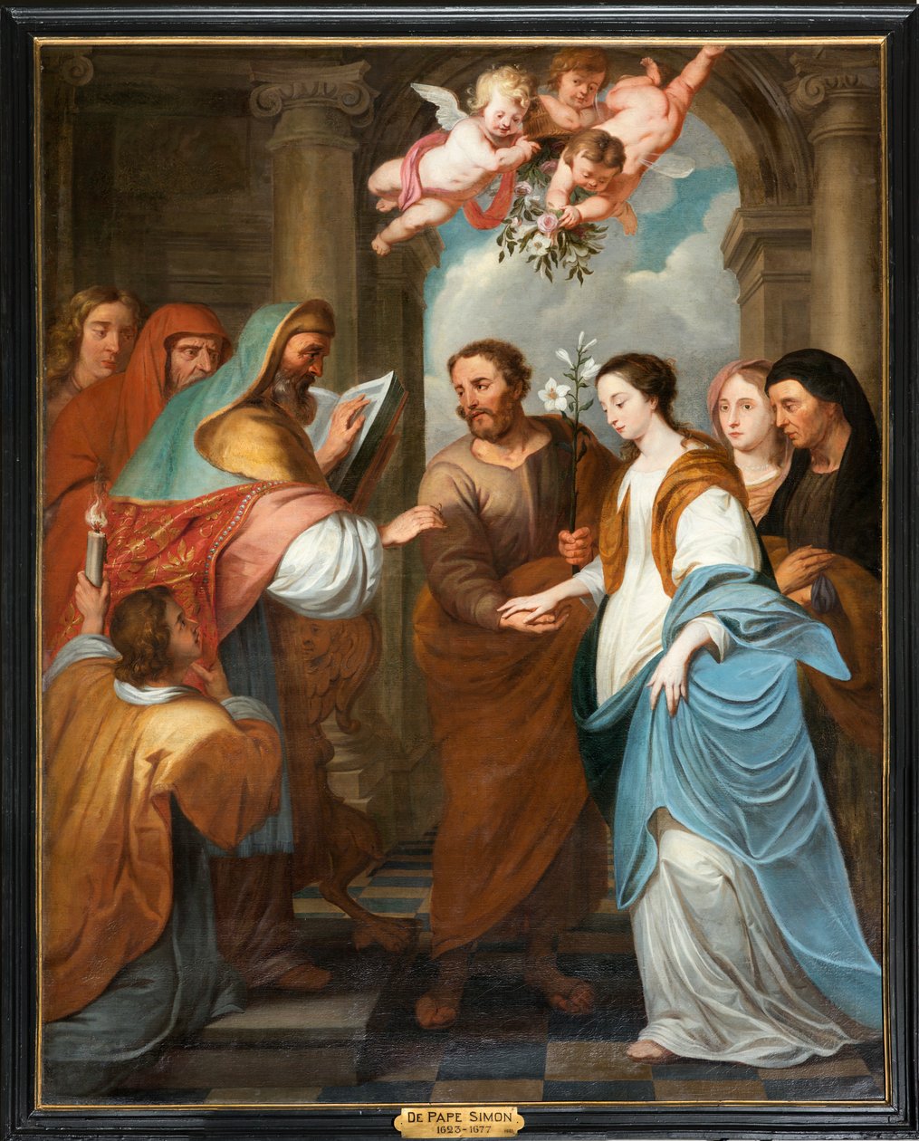 教区教堂（Parochiekerk Sint-Eligius）。西蒙-德-帕普圣母的 3 次订婚。17 世纪。 作者 西蒙二世教皇