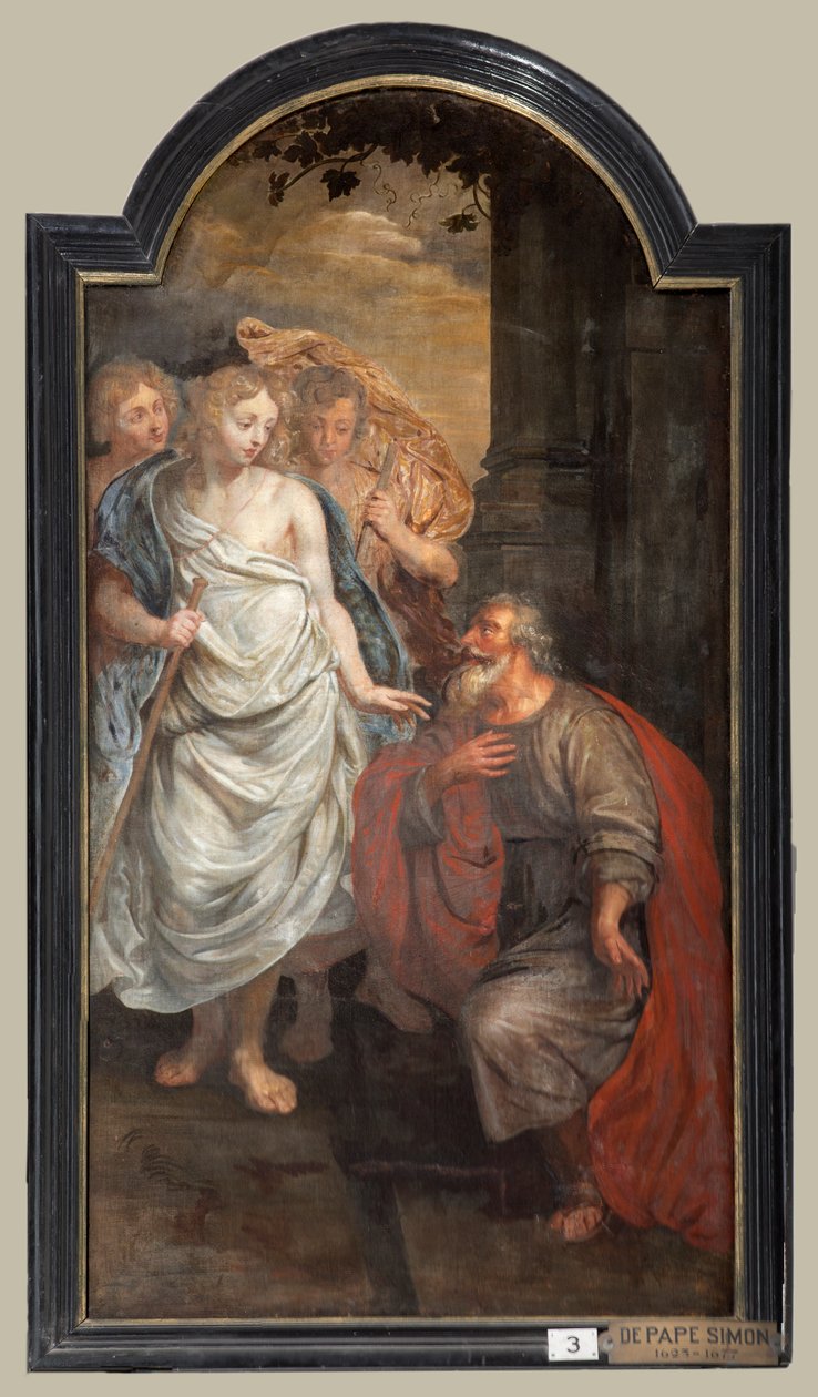教区教堂（Sint-Walburgakerk）。 绘画，三联画。 西蒙·德·佩普（？）。 将基督教奴隶救赎给土耳其人。 作者 西蒙二世教皇