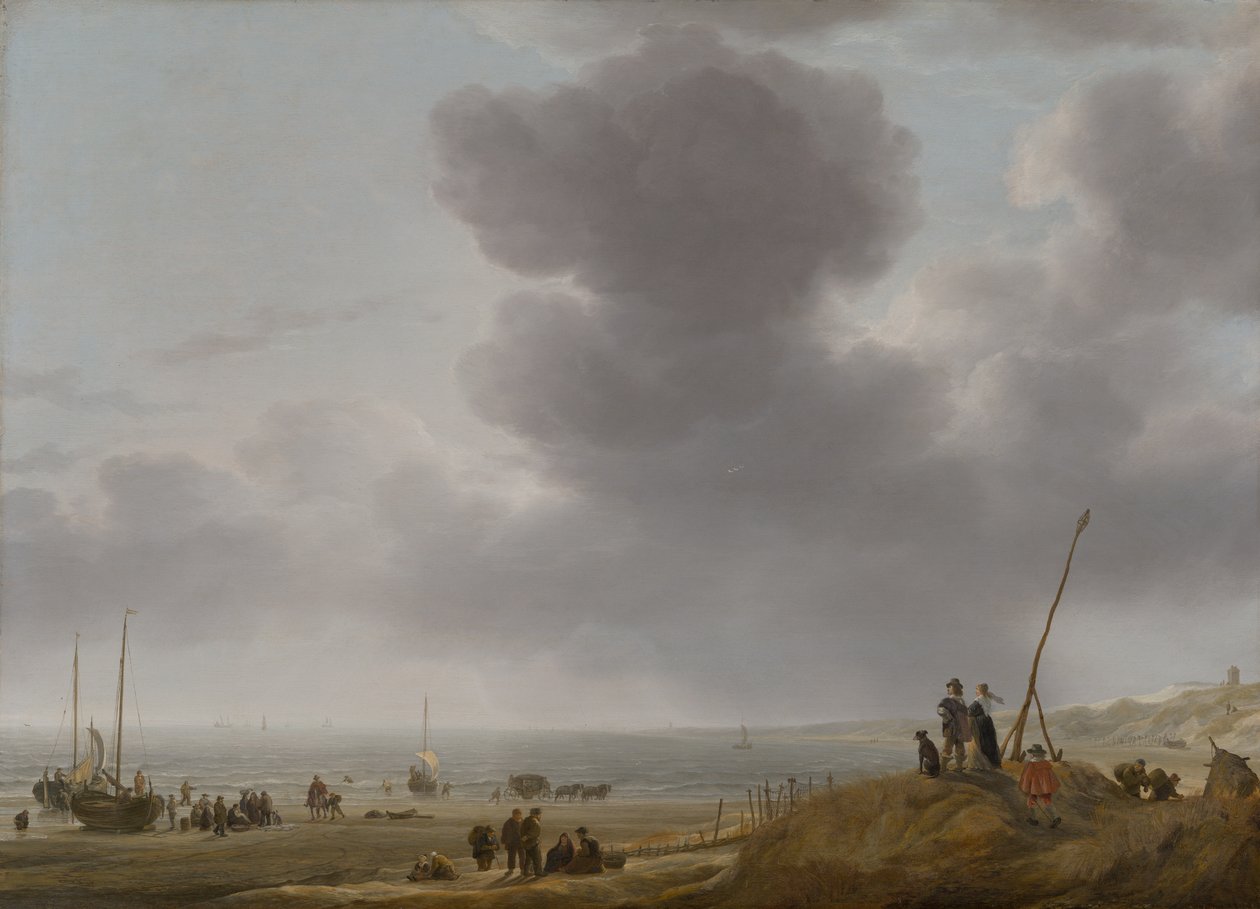 海滩景观，1643年 作者 西蒙·雅各布斯（Simon Jacobsz）。弗利格