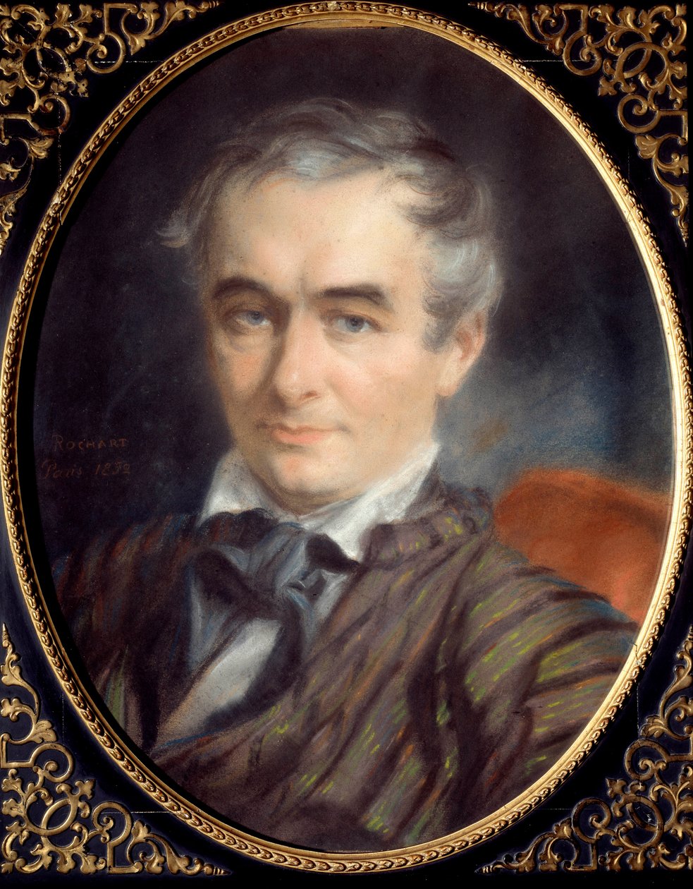 Prosper Merimee（1803-1870）的肖像，作家、历史学家和法国考古学家。西蒙-罗夏尔（1788 - 1872）的画作 作者 西蒙·雅克·罗查德