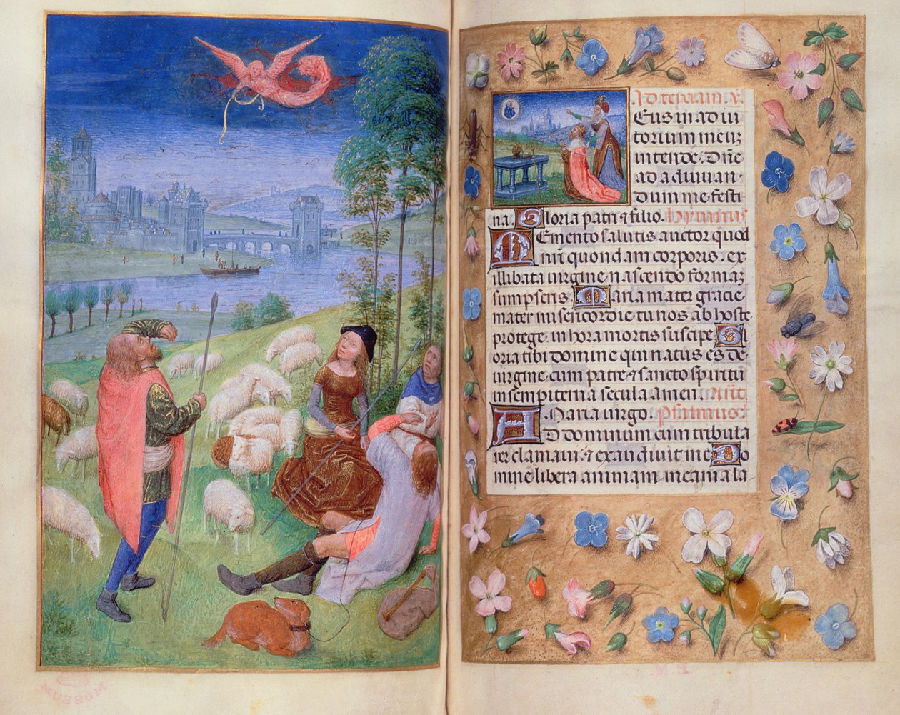 Add 38126 fol.79v-80 《牧羊人的圣母领报》，选自《胡特小时记 作者 西蒙·马里翁（Simon Marmion）