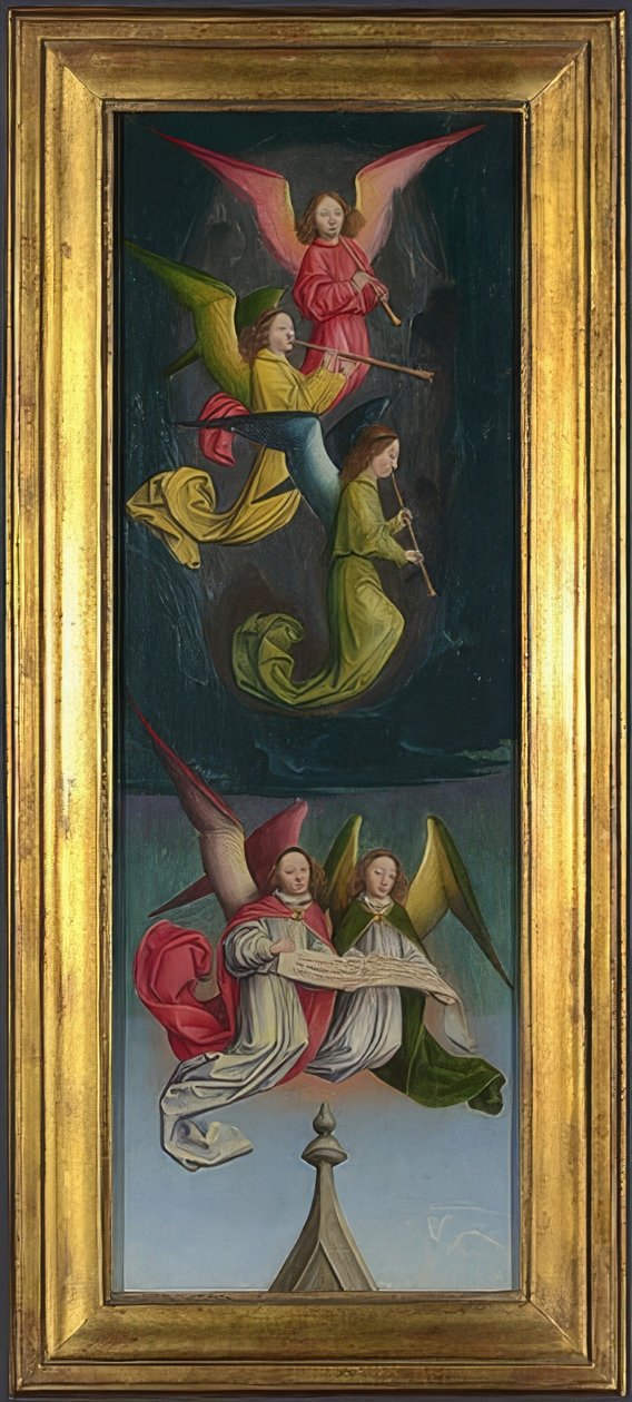 天使合唱团（圣贝尔坦修道院的祭坛）。约于1459年 作者 西蒙·马里翁（Simon Marmion）