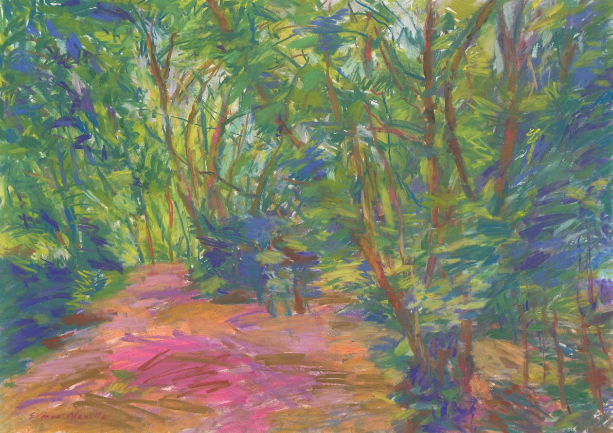林间小道，第 29 号，2024 年（纸上粉彩画） 作者 西蒙·内维尔