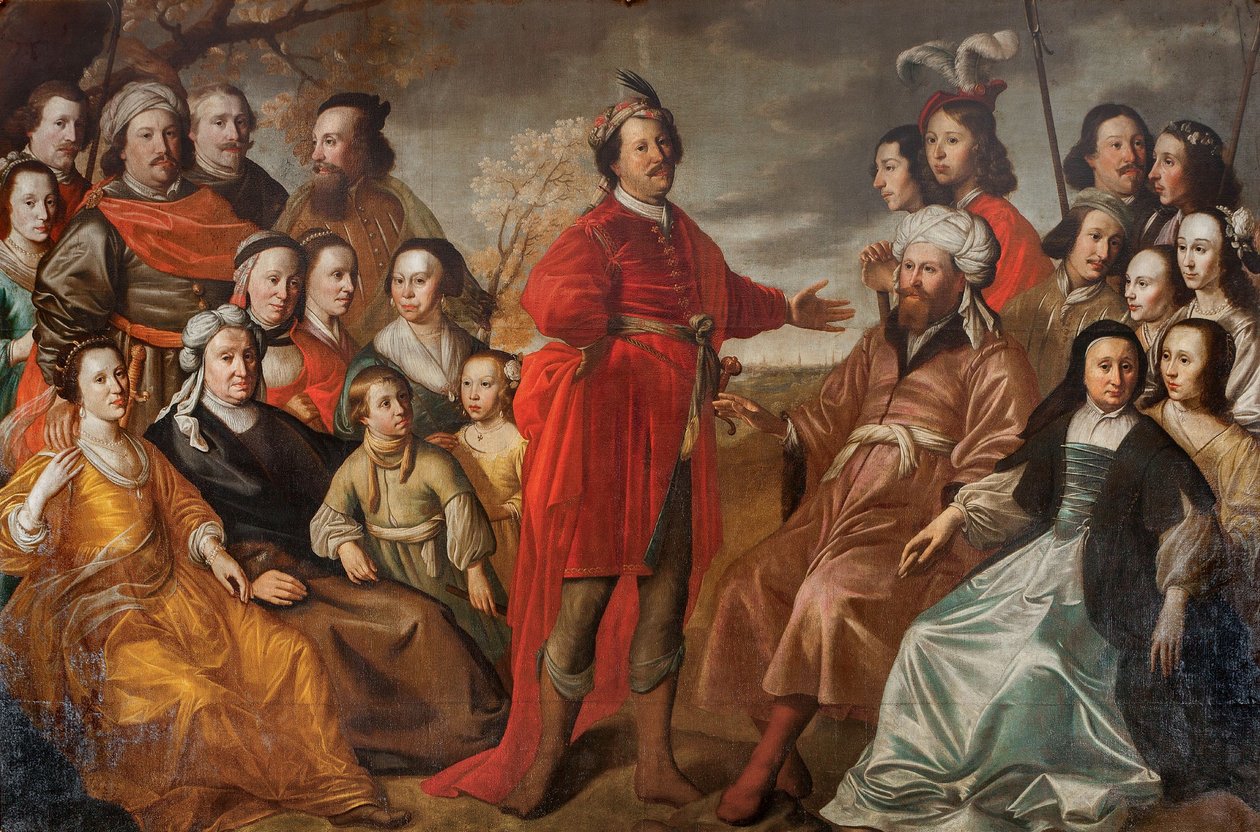 所谓的格罗宁家族肖像，约 1663 年（布面油画） 作者 西蒙·彼得·泰勒曼