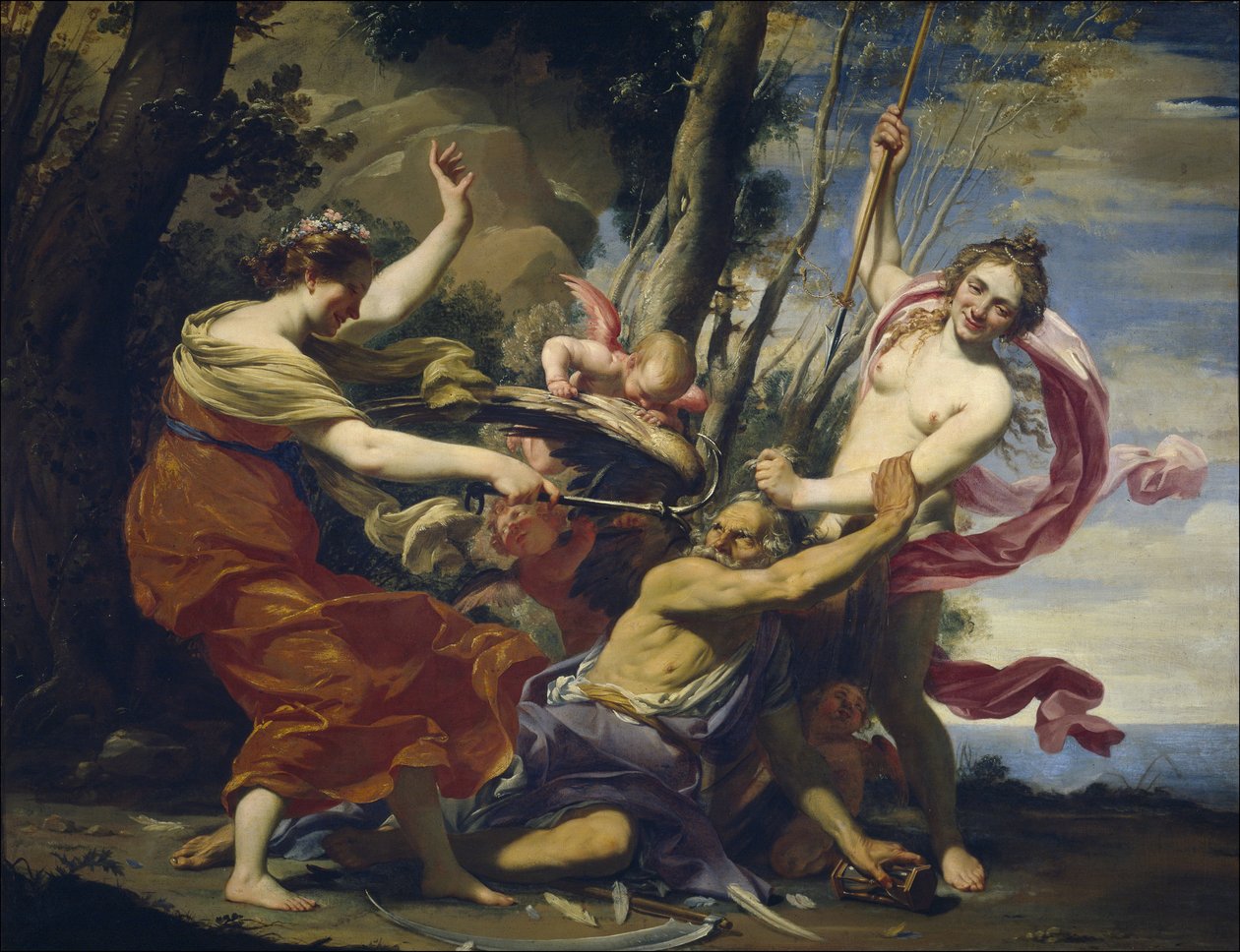 时间老人被爱、希望和美所征服 - Vouet, Simon (1590-1649) - 1627 - 布面油画 - 107x142 - 马德里普拉多博物馆 作者 西蒙·沃特