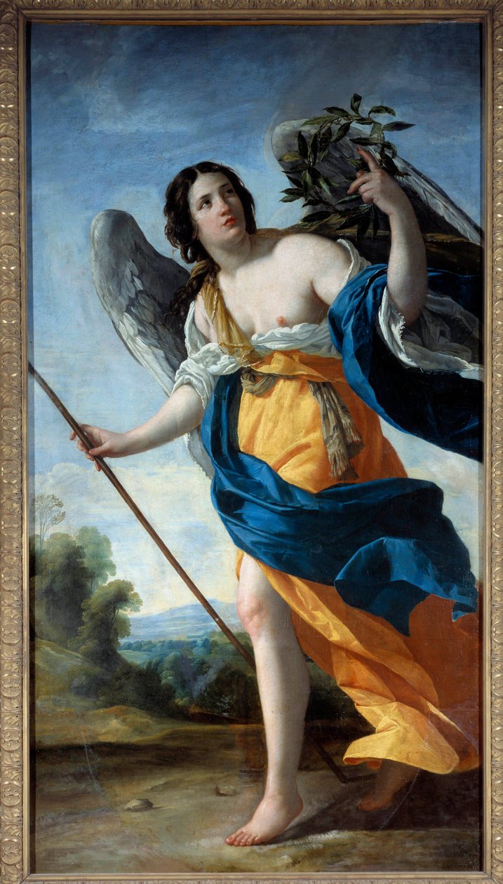 西蒙·沃埃 (Simon Vouet) (1590-1649) 的 La vertu 绘画 17 世纪 2,1x1,13 m 作者 西蒙·沃特