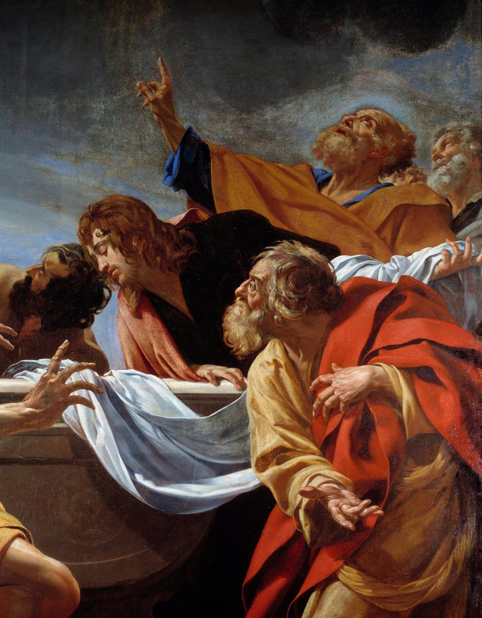 处女墓的侍女 西蒙·沃埃（Simon Vouet，1590-1649）17 世纪巴黎香榭丽舍圣母院的一幅画作细节 作者 西蒙·沃特