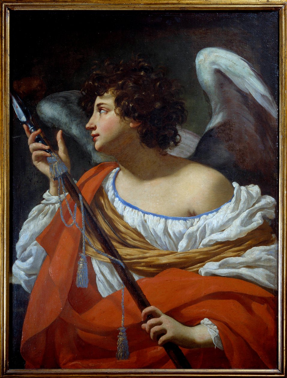 带着长矛的天使刺穿了基督的心，将海绵浸入了醋中西蒙·沃特（Simon Vouet）绘画 作者 西蒙·沃特