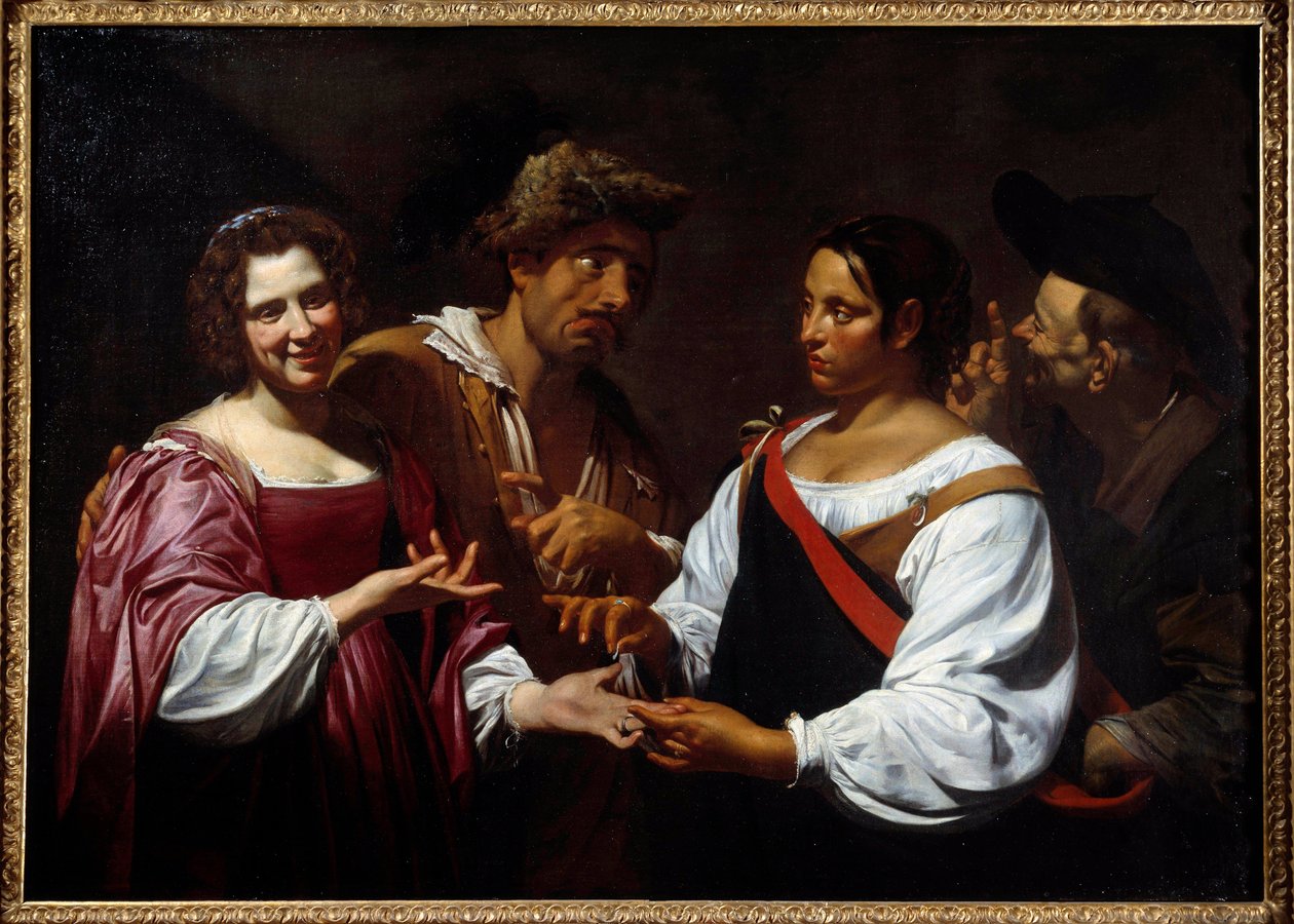 算命先生 绘画 Simon Vouet (1590-1649) 1620 Sun。 1,2x1,7 m 渥太华，国家美术馆 作者 西蒙·沃特