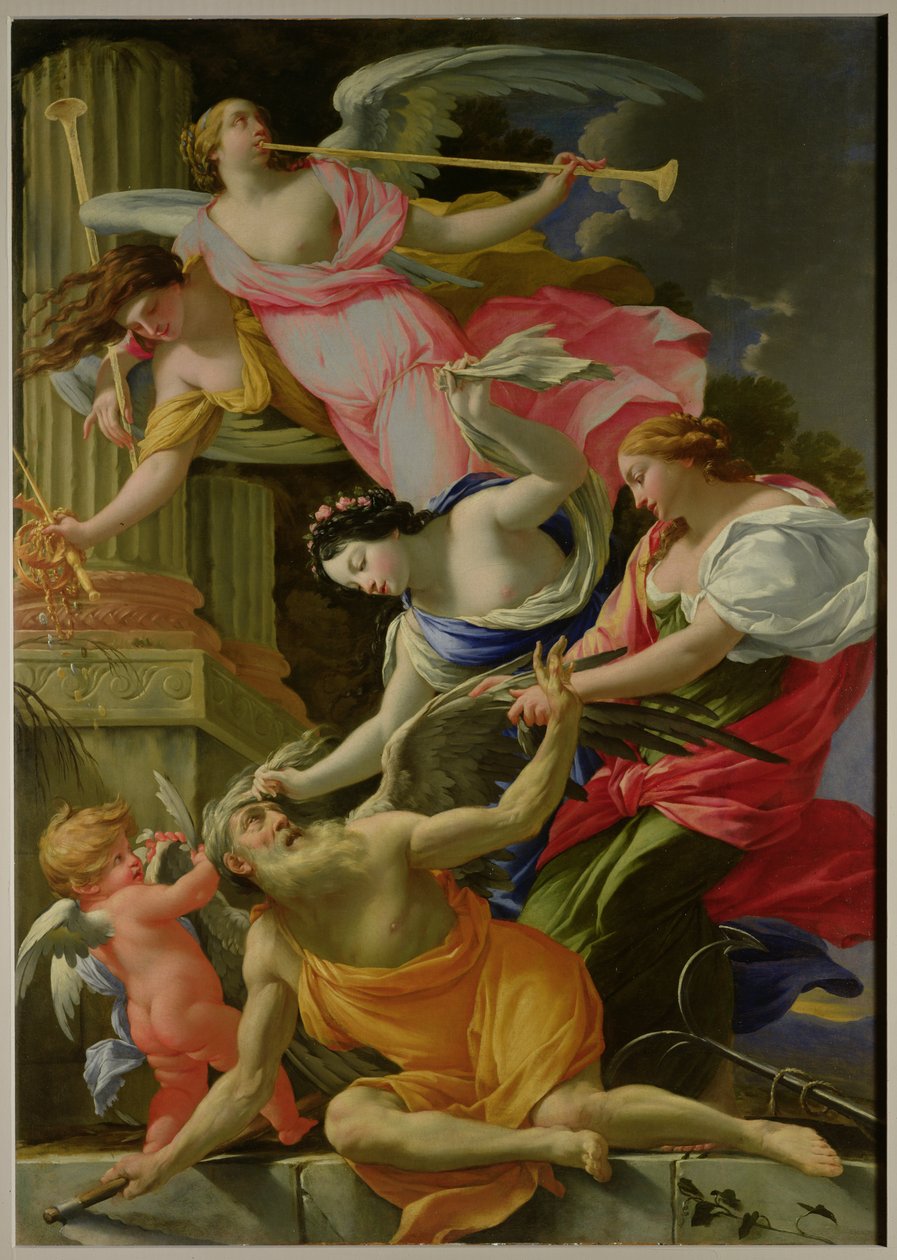 时间被爱，金星和希望所征服，c.1645-46 作者 西蒙·沃特