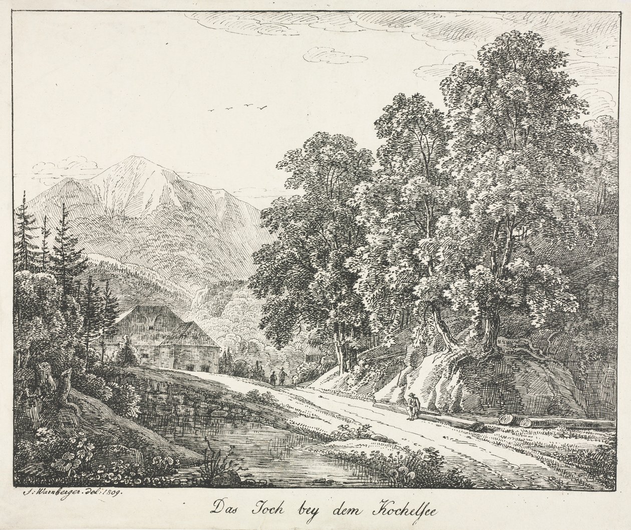 Kochelsee的小路，1809年。 作者 西蒙·沃恩伯格