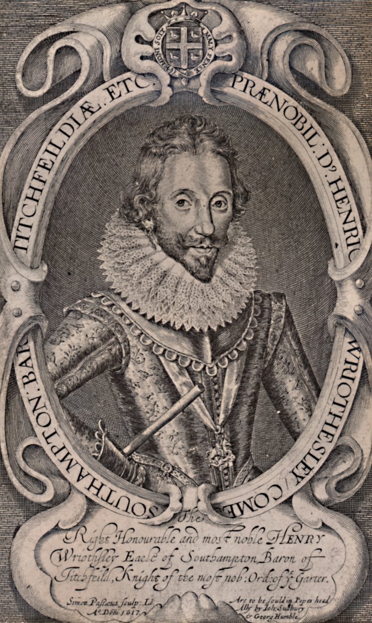 亨利·沃里斯利（Henry Wriothesley），南安普敦伯爵，威廉·莎士比亚的赞助人，c1617年1894年 作者 西蒙·德·帕斯
