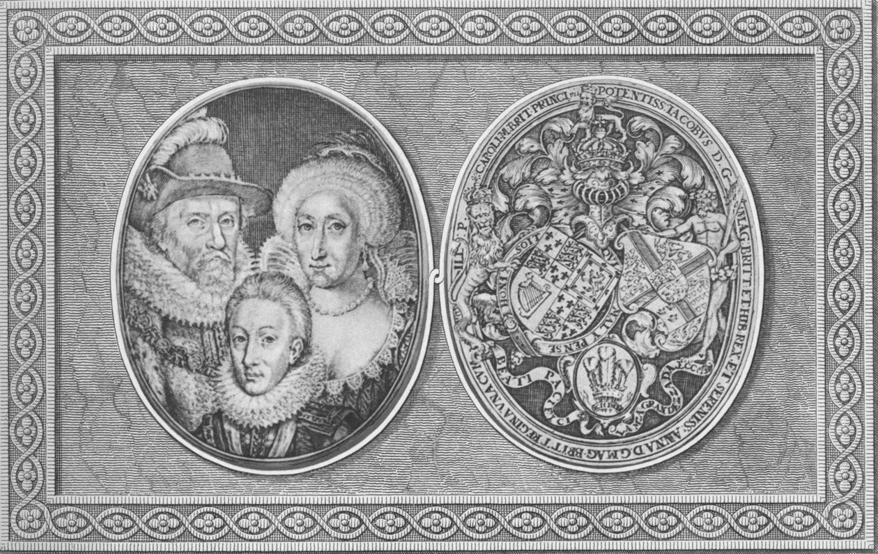 丹麦的詹姆斯·安妮（James I Anne）和威尔士亲王亨利（Henry），1612年，1904年 作者 西蒙·德·帕斯