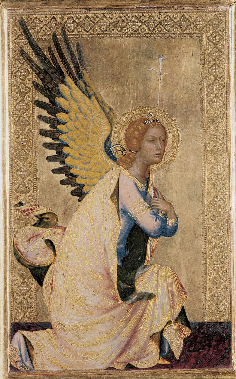 加布里埃尔，来自奥尔西尼多联画（面板蛋彩画）（另见 471173-5） 作者 西蒙娜·马提尼