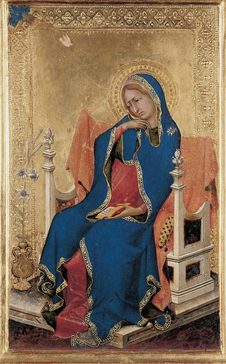 玛丽，来自奥尔西尼多联画（面板蛋彩画）（另请参见 471172-5） 作者 西蒙娜·马提尼