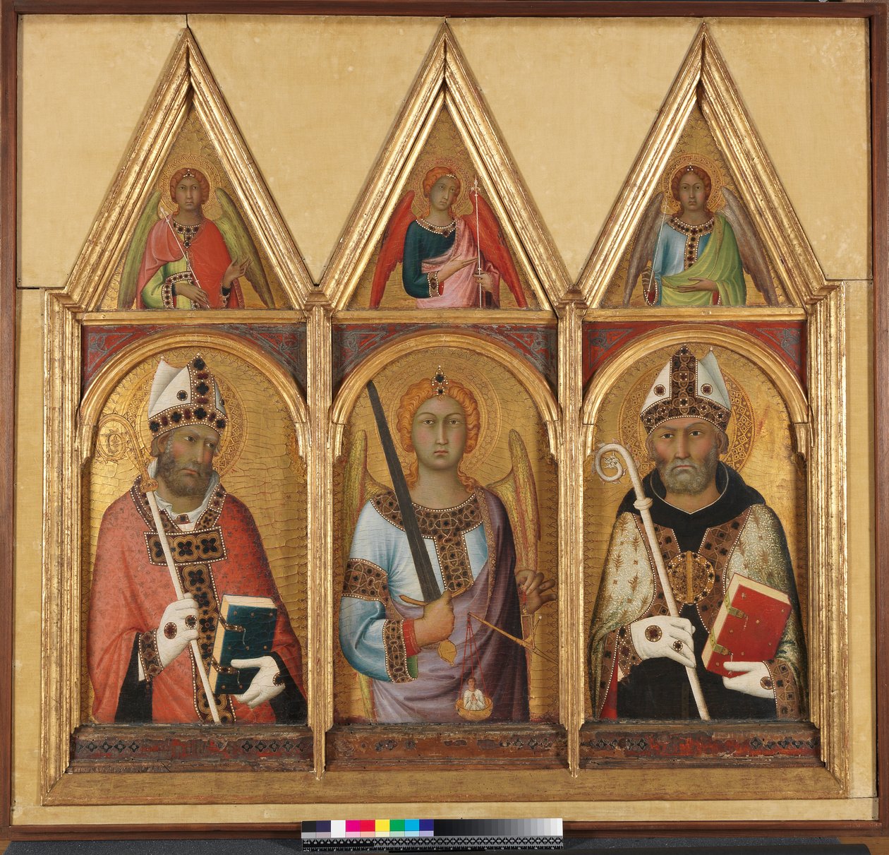 St. Geminianus，c.1319蛋彩画，镶有58835的镶板细节 作者 西蒙娜·马提尼