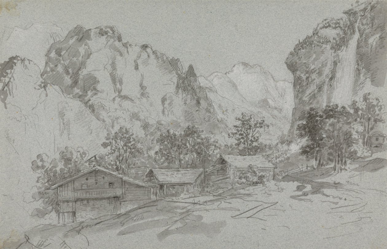 从劳特布劳恩旅馆的窗户看出去 作者 George Howland Beaumont 爵士第七世男爵