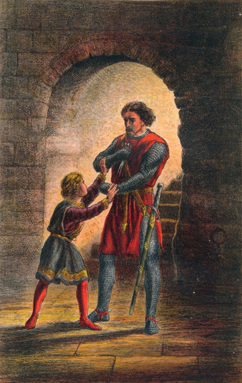 亚瑟（Arthur）在国王约翰（John King）中发言：第四幕，场景I，c1875 作者 约翰·吉尔伯特爵士