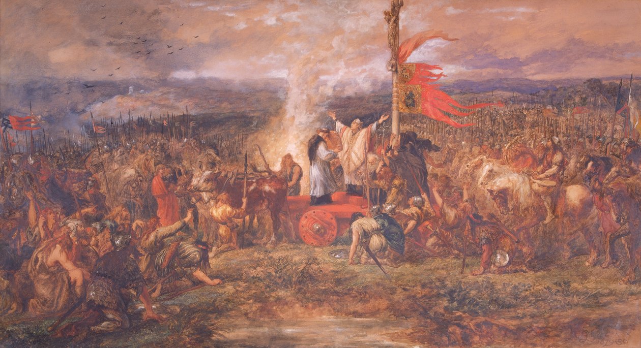 标准之战，诺萨勒顿，约克郡，1138年8月22日，1880年。   作者 约翰·吉尔伯特爵士