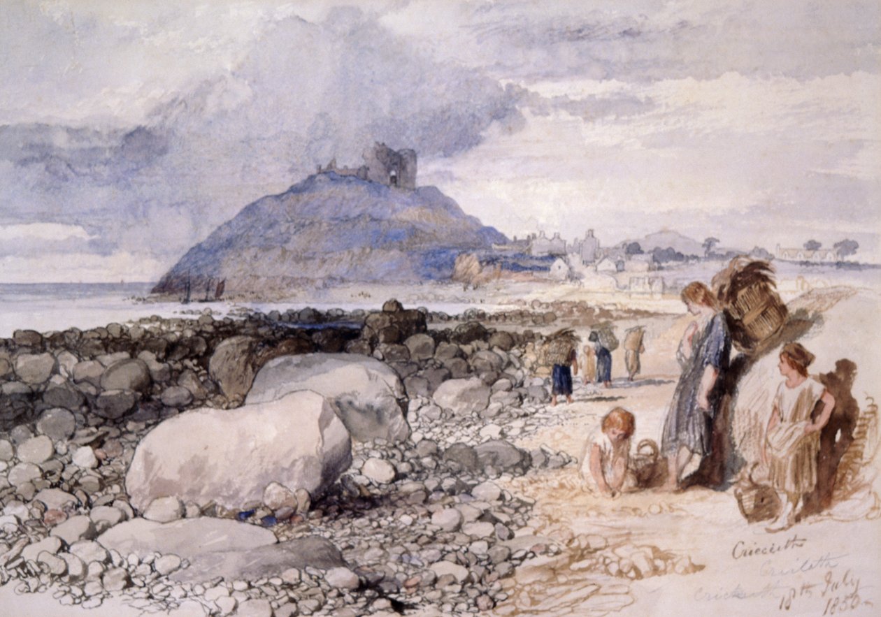 Criccieth"，威尔士，1850年。    作者 约翰·吉尔伯特爵士