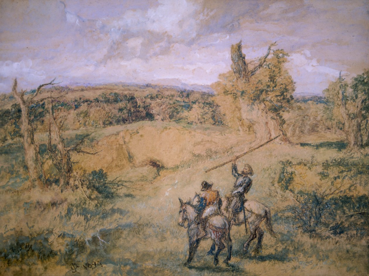 堂吉诃德和桑丘-潘沙》，1894年 作者 约翰·吉尔伯特爵士