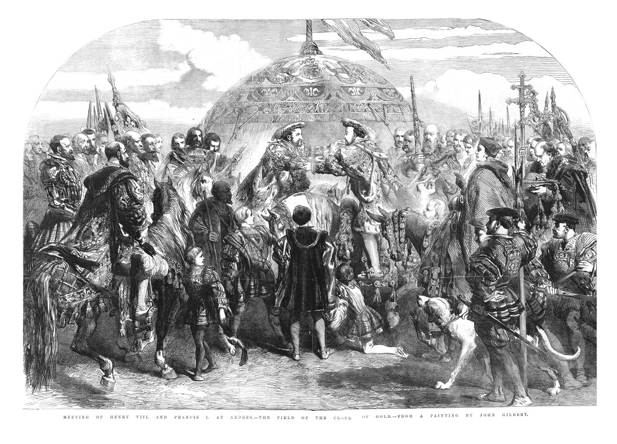 亨利八世和弗朗西斯一世在阿德雷斯的会议-金布领域，1855年，1520年 作者 约翰·吉尔伯特爵士
