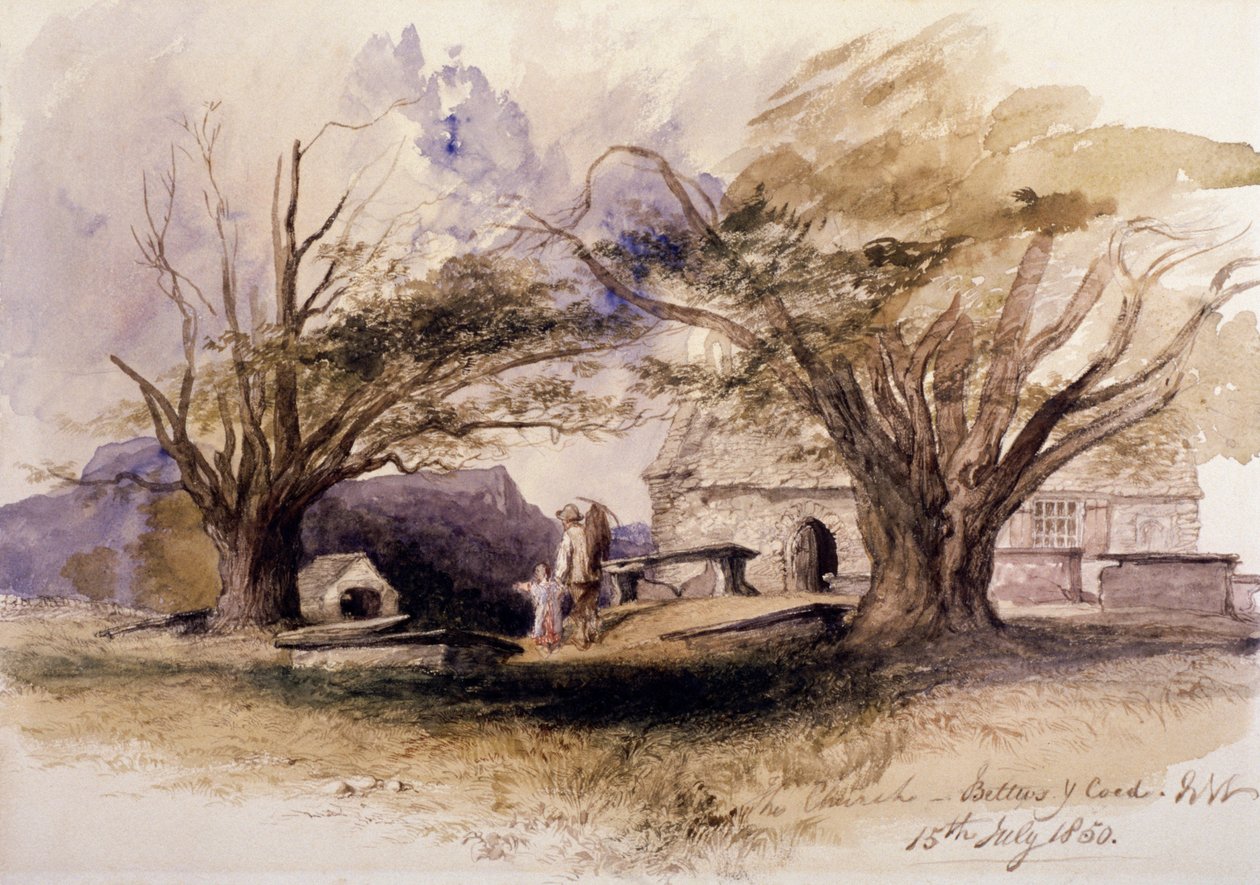 教堂，Bettws-y-Coed"，1850年，Bettws-y-Coed，Gywnedd，威尔士 作者 约翰·吉尔伯特爵士