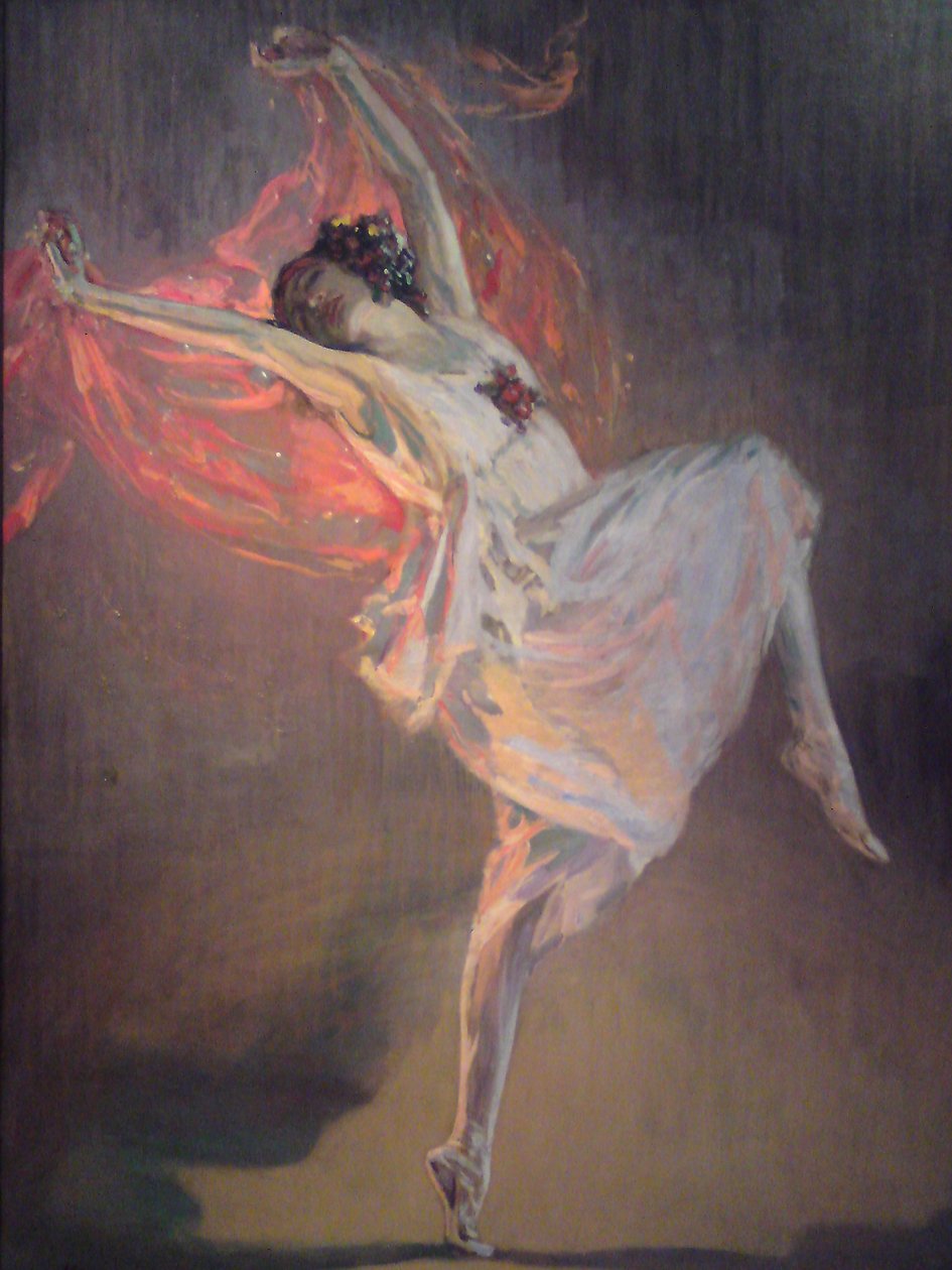 芭蕾舞女演员安娜·帕夫洛娃（Anna Pavlova）1881-1931，1910年代 作者 约翰·拉维里爵士