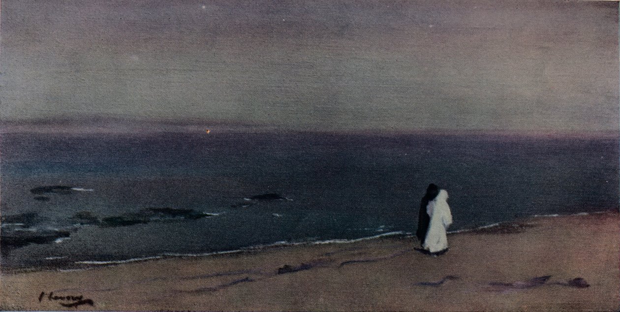 海滨，月光下，c1908 作者 约翰·拉维里爵士