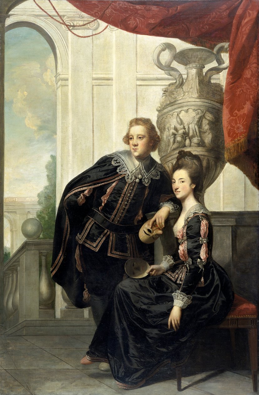 Watkin Williams-Wynn爵士和他的妻子Henrietta Williams-Wynn女士，身着化妆舞会服装，约1769年。 作者 约书亚·雷诺兹爵士