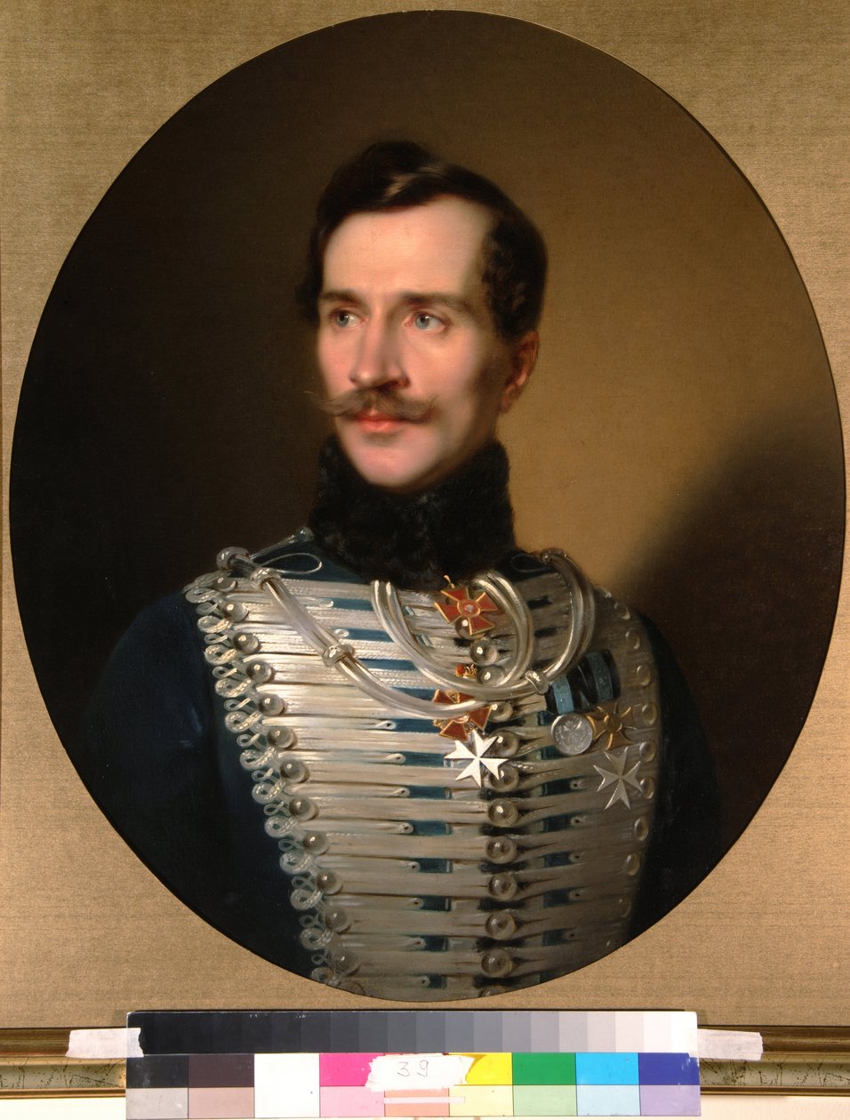 米哈伊尔·菲奥多罗维奇·戈利岑 (Mikhail Fiodorovich Golitsyn) 王子肖像 (1800-1873) - Peinture de Sandor Kozina (1808-1873)，huile sur toile (68x55 cm)，首次亮相 1840 年 - 米哈伊尔·菲奥多罗维奇·戈利岑 (Mikhail Fiodorovich Golitsyn) 王子肖像，桑多尔·科齐纳 (Sandor Kozina) 画布油画，1840 年代早期) 国家历史博物馆 作者 桑多·科齐纳（SándorKozina）