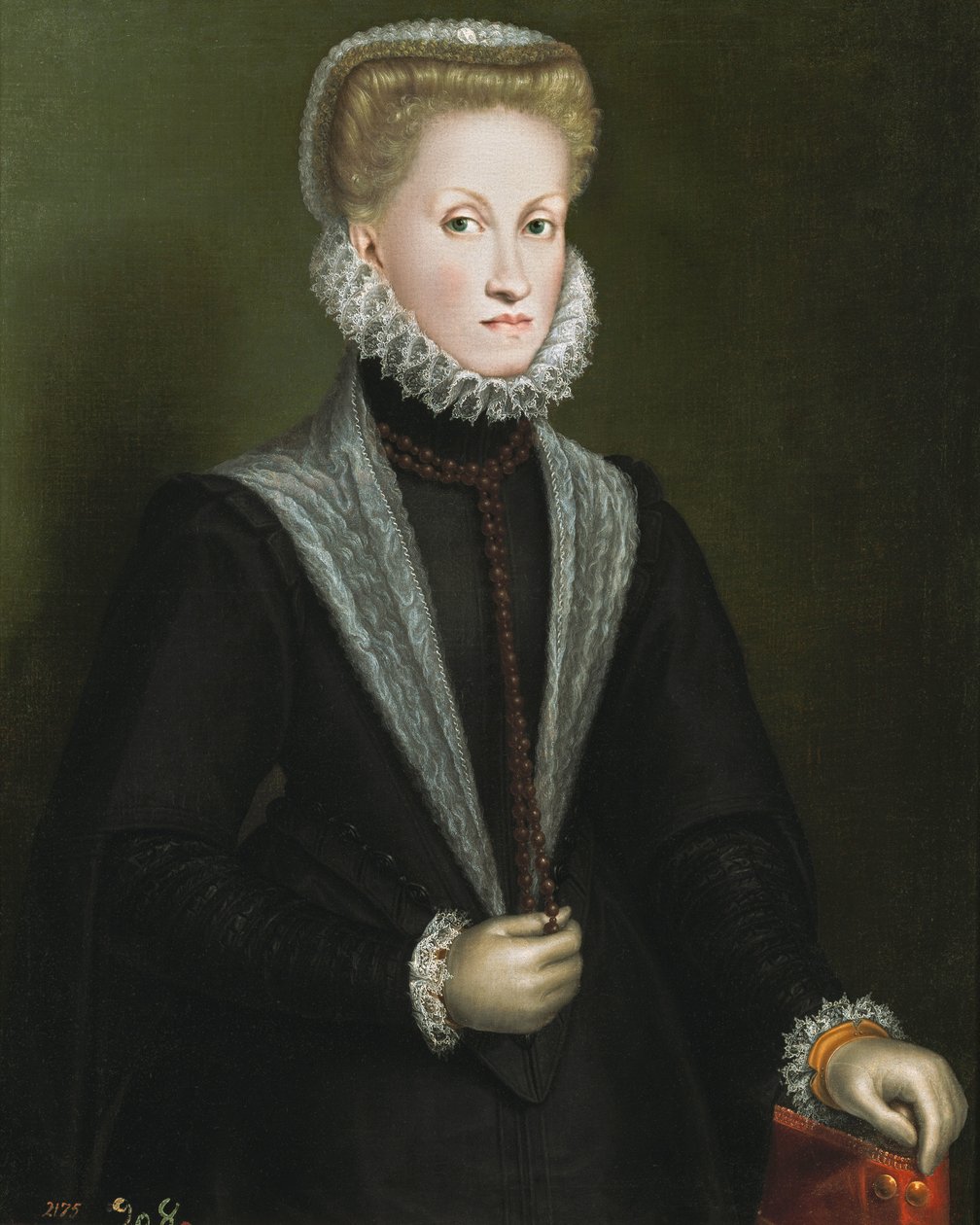 奥地利的安妮，西班牙女王（1549-80），西班牙菲利普二世的妻子（1527-98），1573 作者 Sofonisba Anguissola