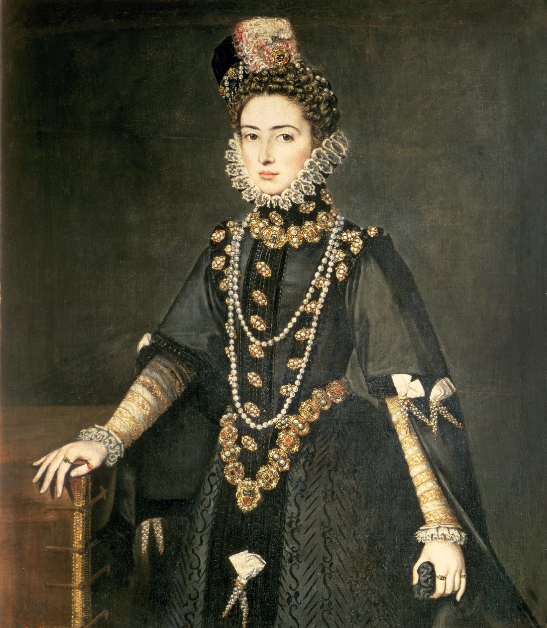 Infanta Catalina Micaela，萨沃伊公爵夫人（1567-97），西班牙菲利普二世（1527-98）的女儿和Valois的伊莎贝拉（1545-68），与萨沃伊公爵查尔斯·埃马纽尔结婚，1584年 作者 Sofonisba Anguissola