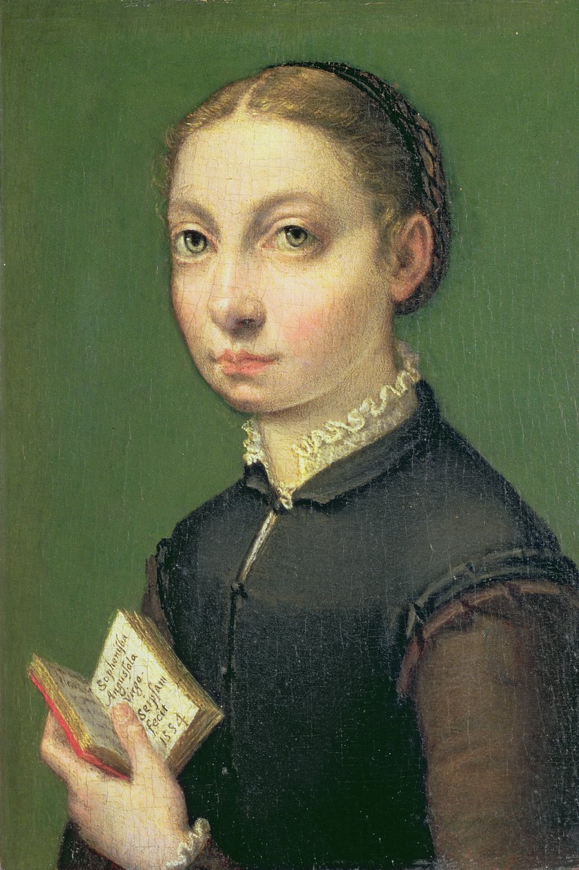 自画像，1554（面板） 作者 Sofonisba Anguissola