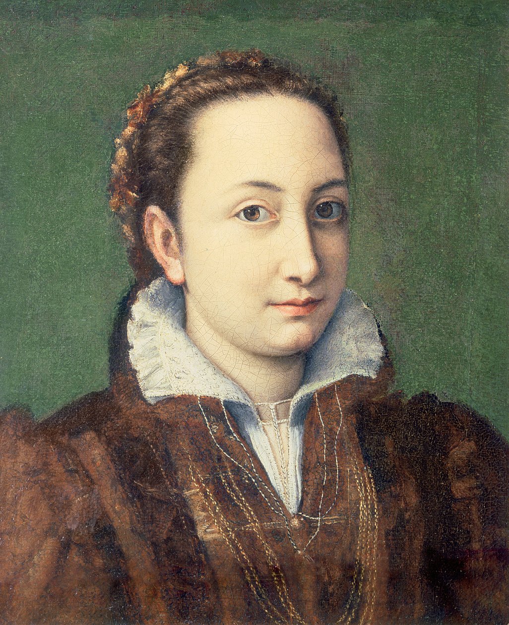 自画像，作为西班牙女王的侍女，1559年（小组） 作者 Sofonisba Anguissola