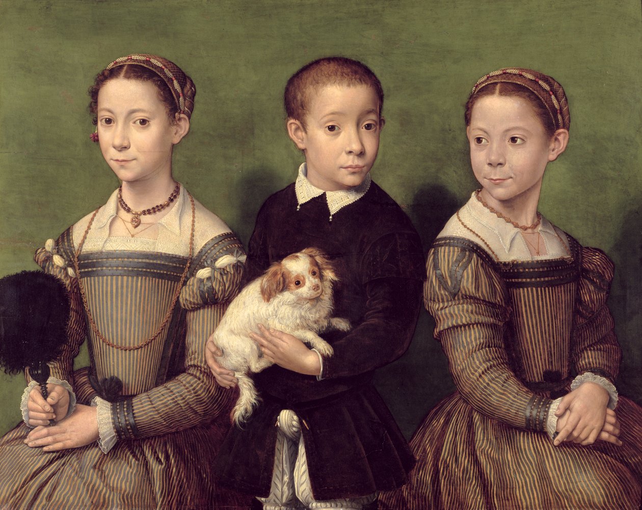 两位姐妹和一位艺术家兄弟 作者 Sofonisba Anguissola