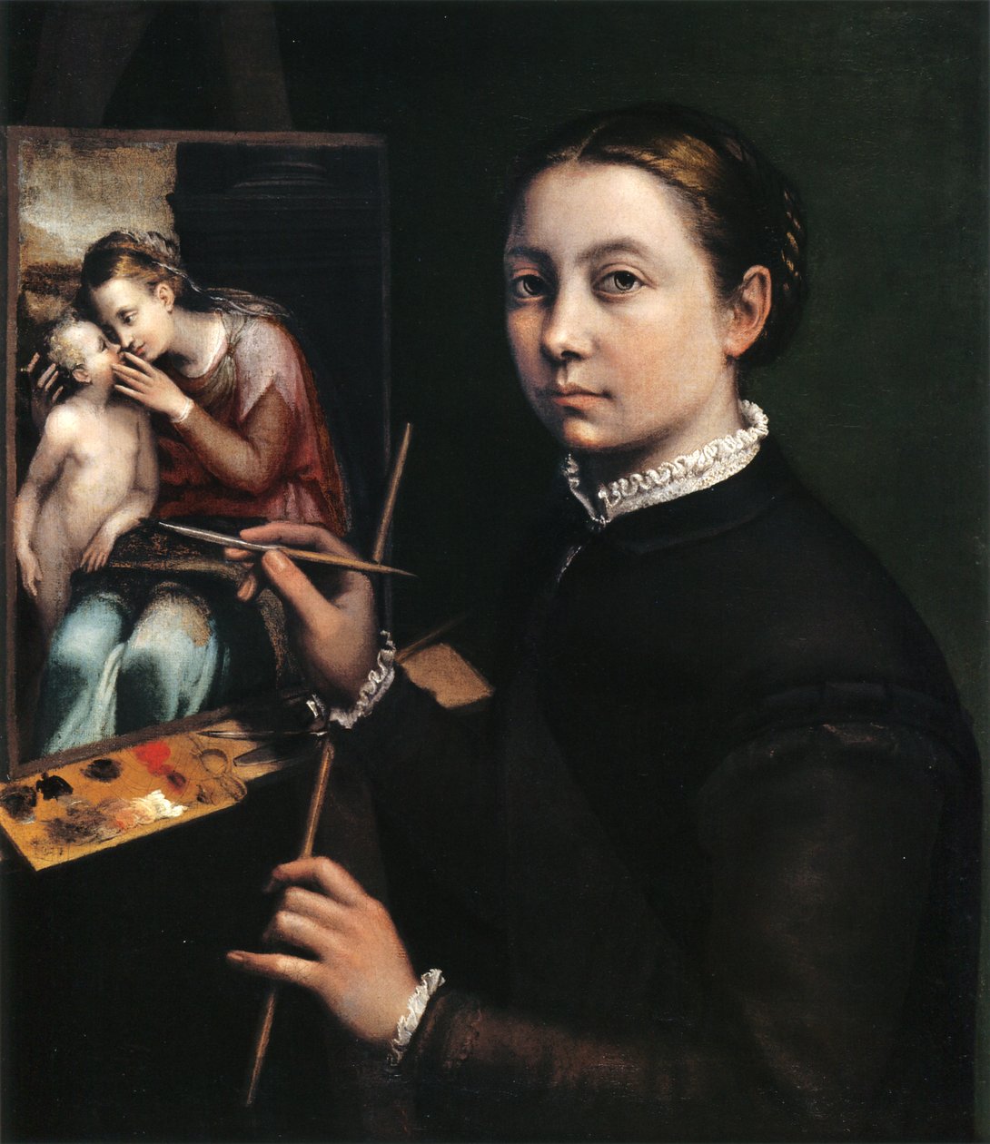 画架上的自画像 作者 Sofonisba Anguissola
