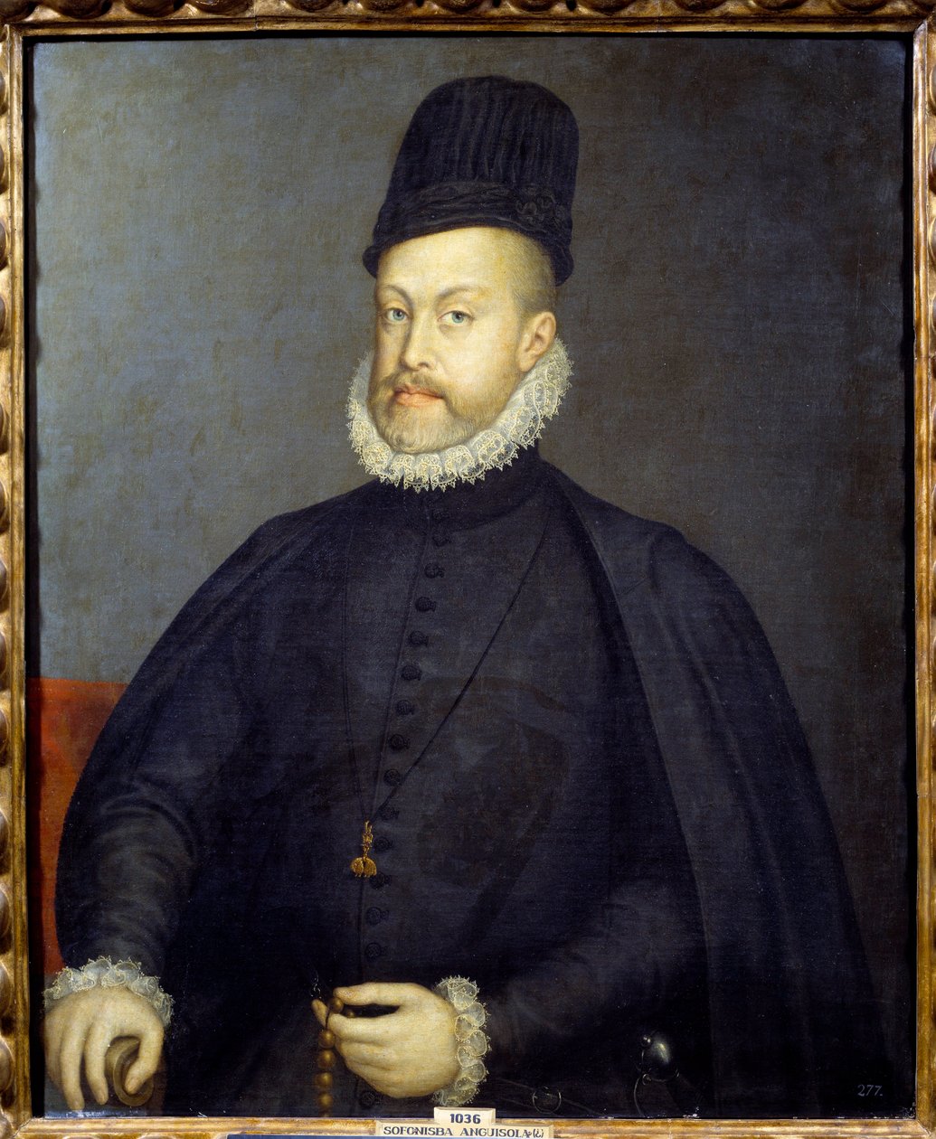 西班牙国王菲利普二世（1527-1598）的肖像 索福尼斯巴-安吉西奥拉（1540-1625）的画作 作者 Sofonisba Anguissola
