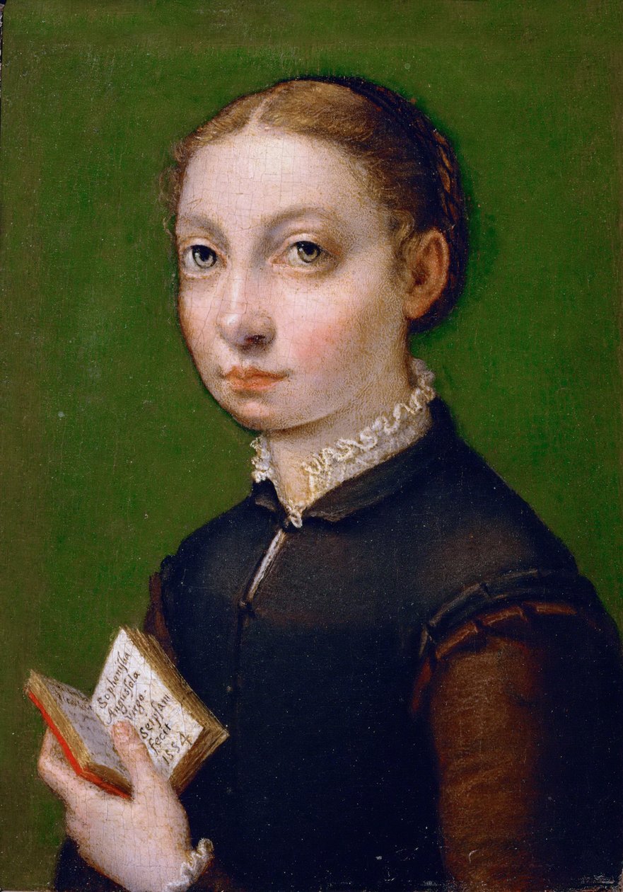 自画像，1554年 作者 Sofonisba Anguissola