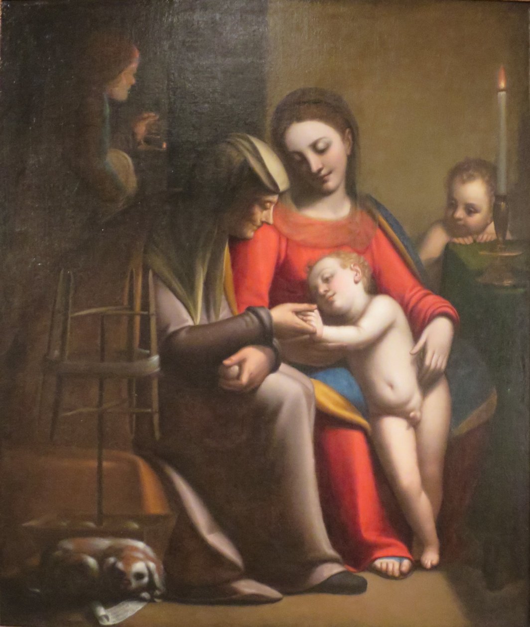 圣家族与圣徒安妮和施洗约翰 作者 Sofonisba Anguissola
