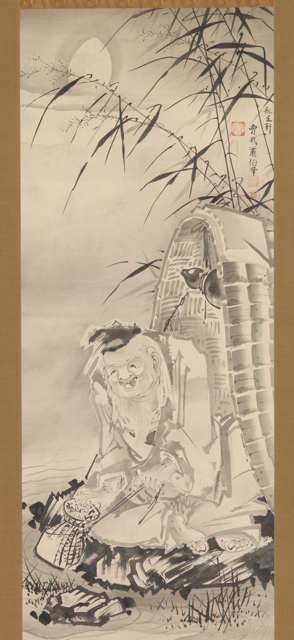 带渔篮的Tokaibo，约1768年。 作者 曾我翔博