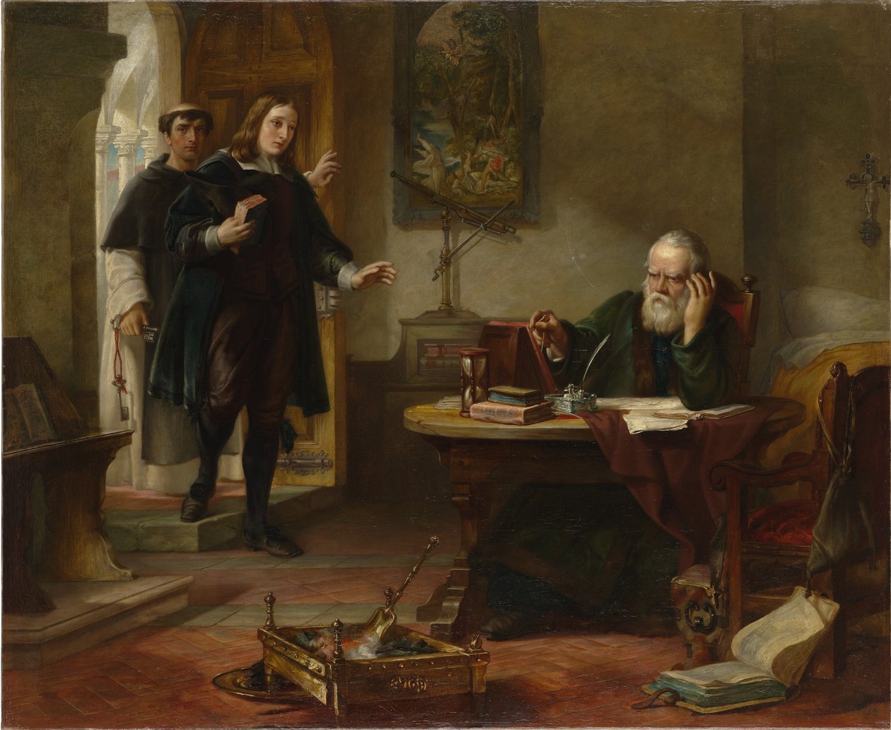 米尔顿（Milton）于1847年成为宗教裁判所时前往伽利略（Galileo） 作者 所罗门·亚历山大·哈特