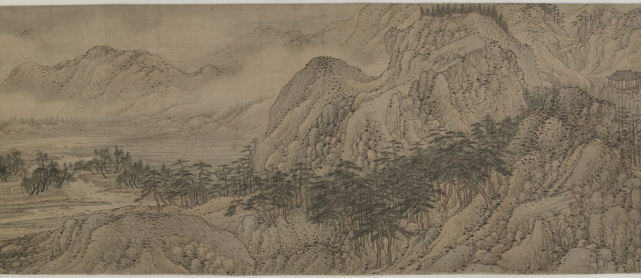王河庄园，1570年代（丝绸上的墨水和颜色） 作者 宋旭