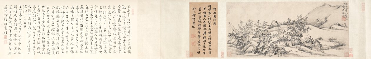 有竹子的风景，1300年代。 作者 宋克